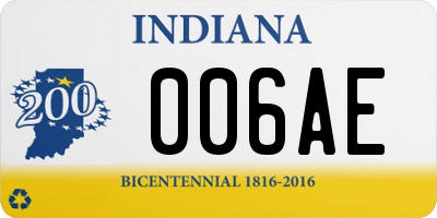 IN license plate 006AE