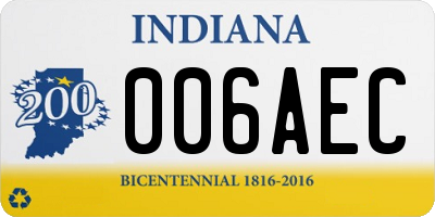 IN license plate 006AEC