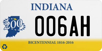 IN license plate 006AH