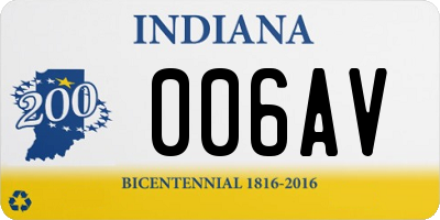 IN license plate 006AV