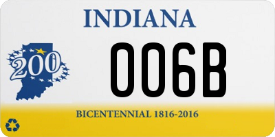 IN license plate 006B