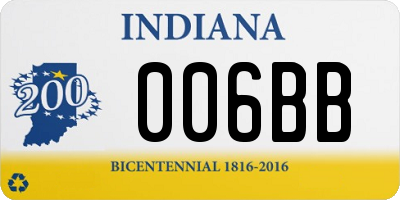 IN license plate 006BB