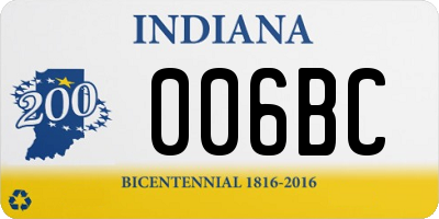 IN license plate 006BC