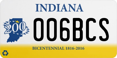 IN license plate 006BCS