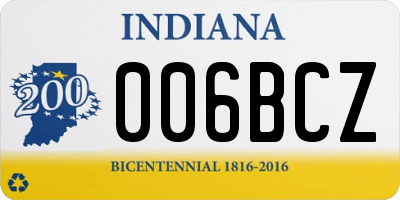 IN license plate 006BCZ