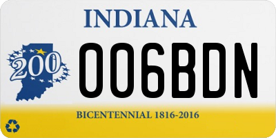 IN license plate 006BDN