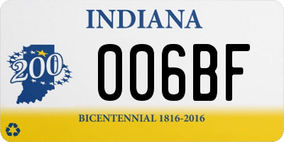 IN license plate 006BF