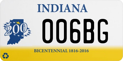 IN license plate 006BG