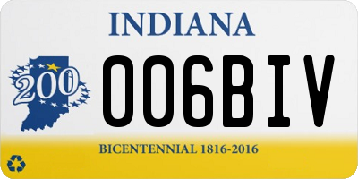 IN license plate 006BIV