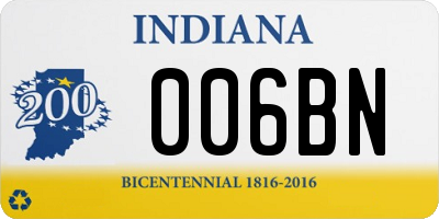 IN license plate 006BN