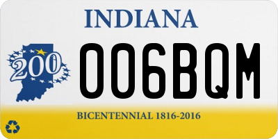 IN license plate 006BQM