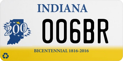 IN license plate 006BR