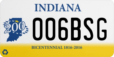 IN license plate 006BSG