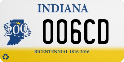 IN license plate 006CD