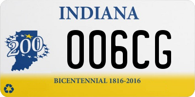 IN license plate 006CG