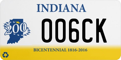 IN license plate 006CK