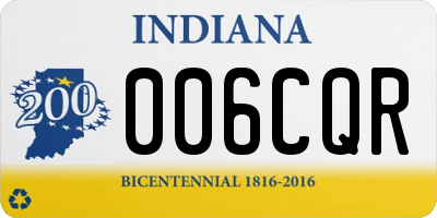 IN license plate 006CQR