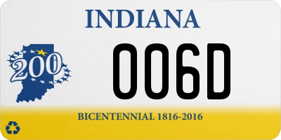 IN license plate 006D