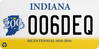 IN license plate 006DEQ