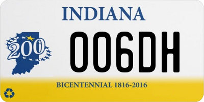 IN license plate 006DH