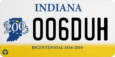 IN license plate 006DUH