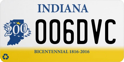 IN license plate 006DVC