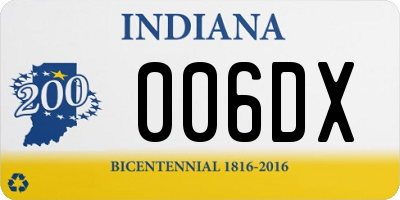 IN license plate 006DX