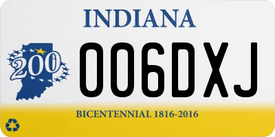 IN license plate 006DXJ