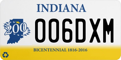 IN license plate 006DXM
