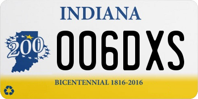 IN license plate 006DXS