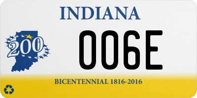 IN license plate 006E