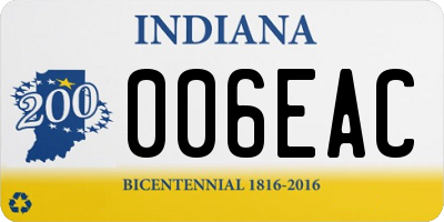 IN license plate 006EAC