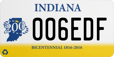 IN license plate 006EDF