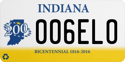 IN license plate 006ELO