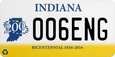 IN license plate 006ENG
