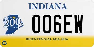 IN license plate 006EW