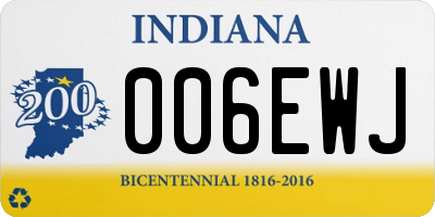 IN license plate 006EWJ