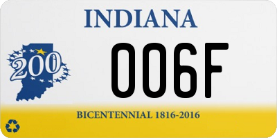 IN license plate 006F