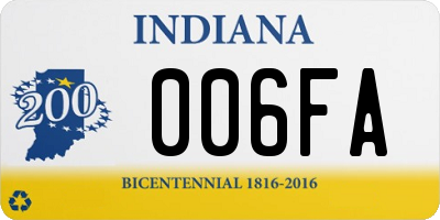 IN license plate 006FA