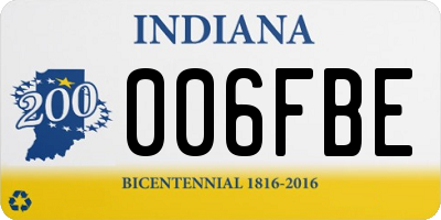 IN license plate 006FBE