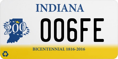 IN license plate 006FE