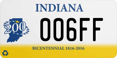 IN license plate 006FF