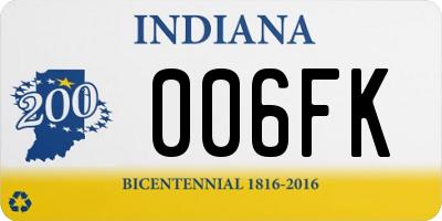 IN license plate 006FK