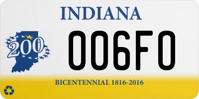 IN license plate 006FO