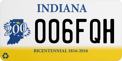 IN license plate 006FQH