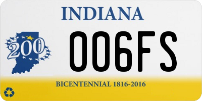 IN license plate 006FS