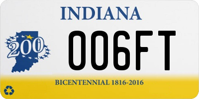 IN license plate 006FT