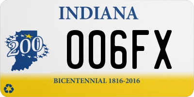 IN license plate 006FX