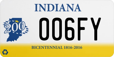 IN license plate 006FY