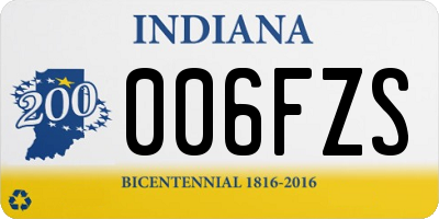 IN license plate 006FZS